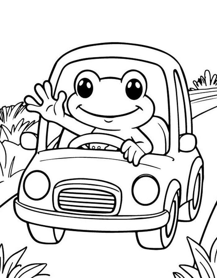 bức tranh tô màu con ếch dễ hoàn thiện