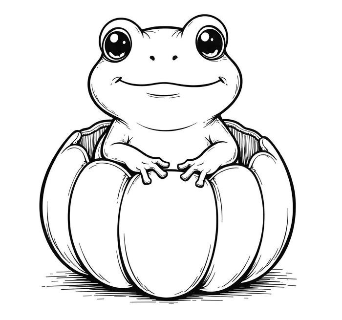 bức tranh tô màu con ếch đẹp hài hòa