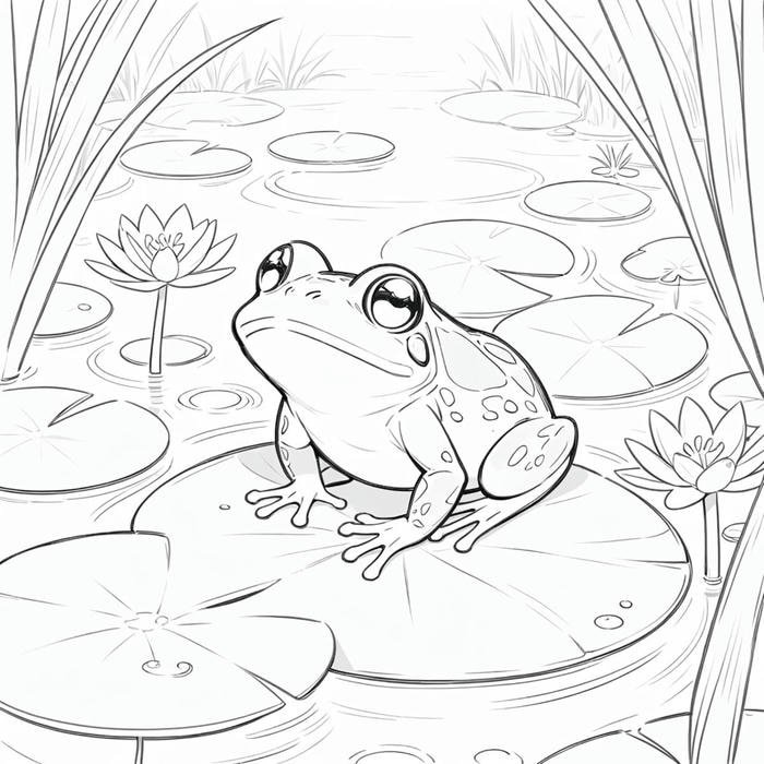 bức tranh tô màu con ếch nhẹ nhàng