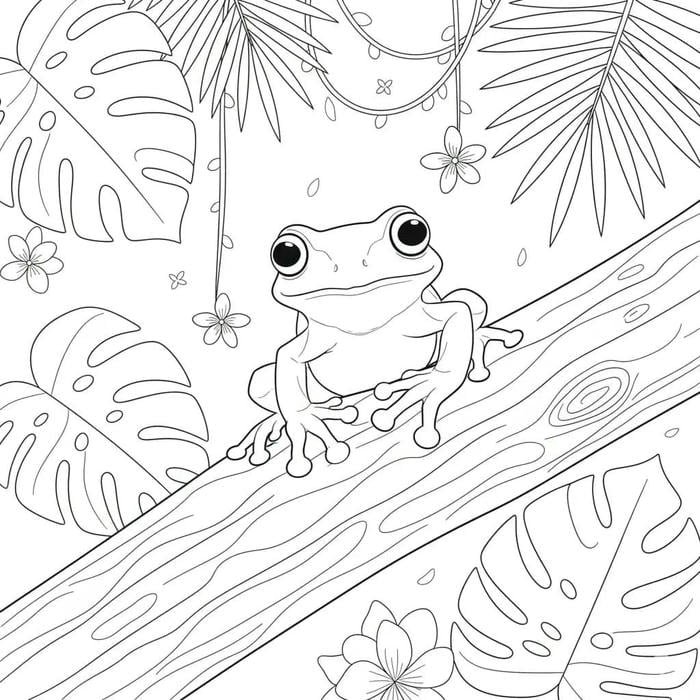 bức tranh tô màu con ếch sinh động