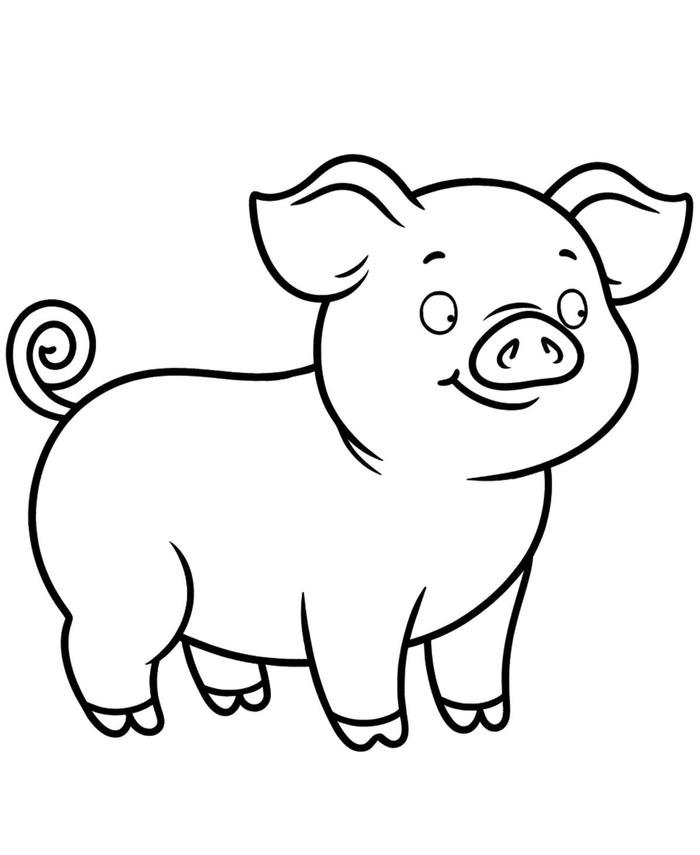 bức tranh tô màu con heo sinh động
