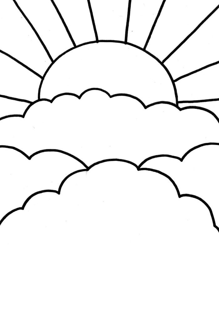 bức tranh tô màu đám mây nhẹ mắt