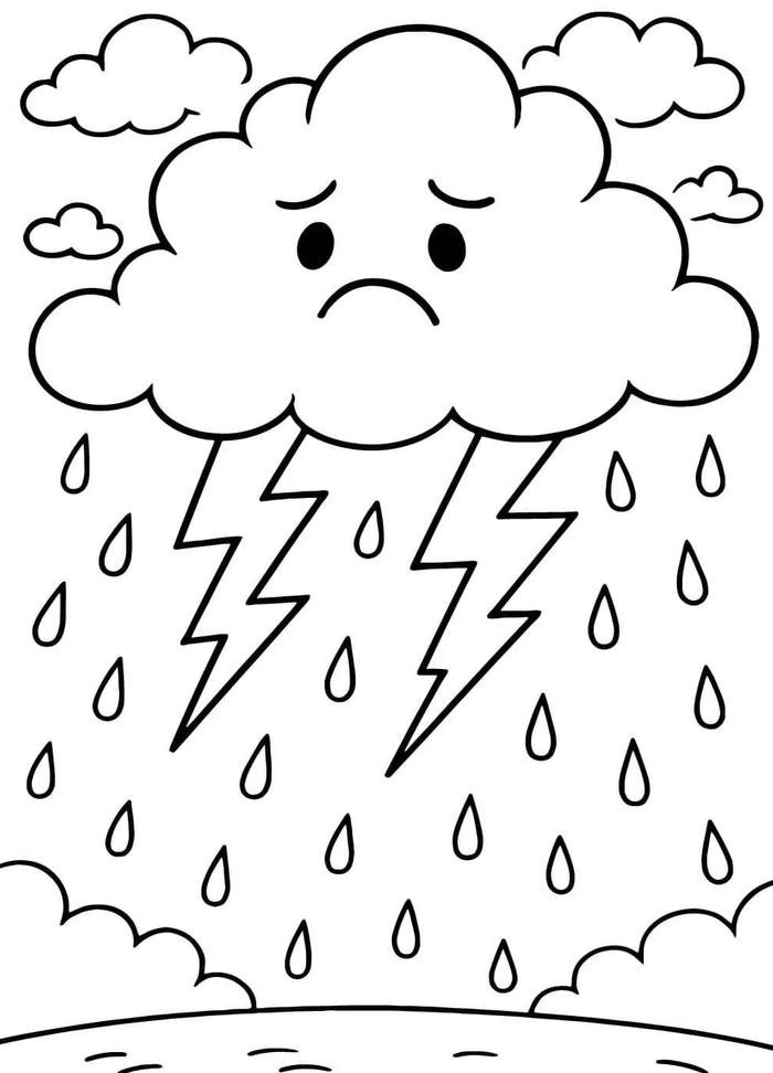 bức tranh tô màu đám mây thanh nhã