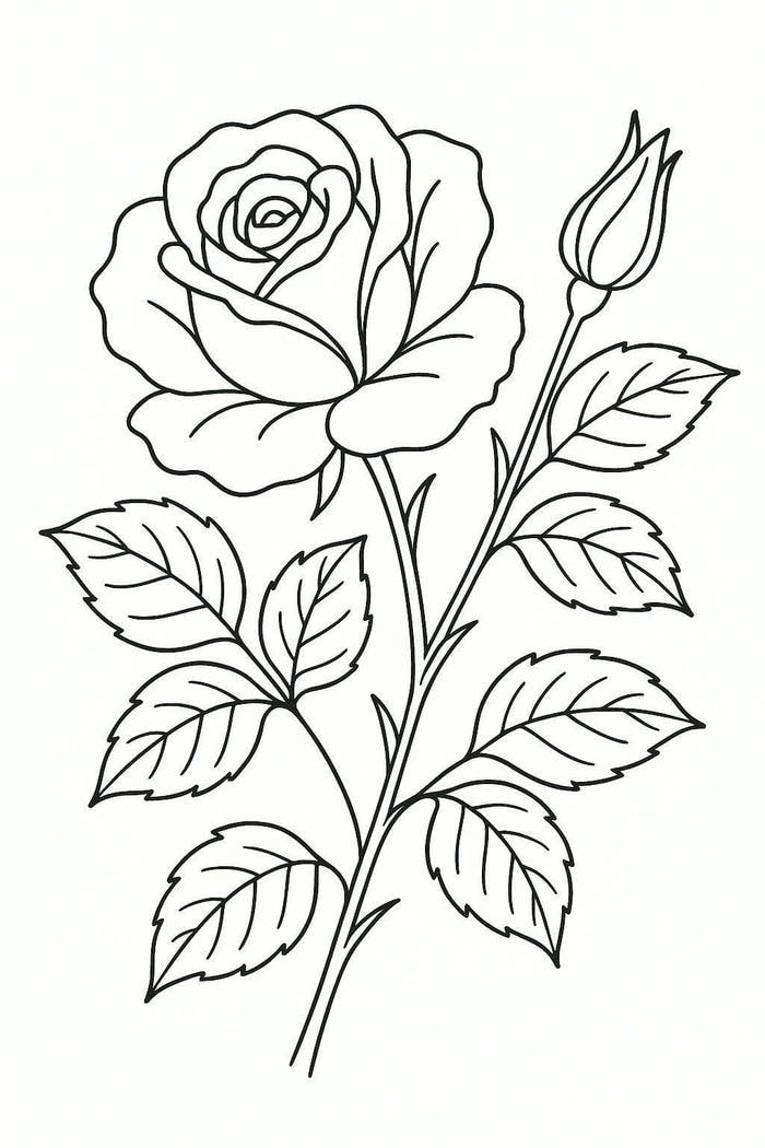 bức tranh tô màu hoa hồng sang trọng