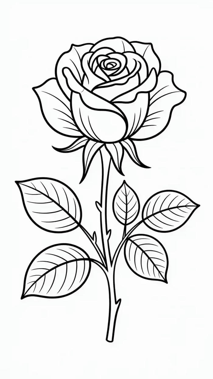 bức tranh tô màu hoa hồng tinh gọn