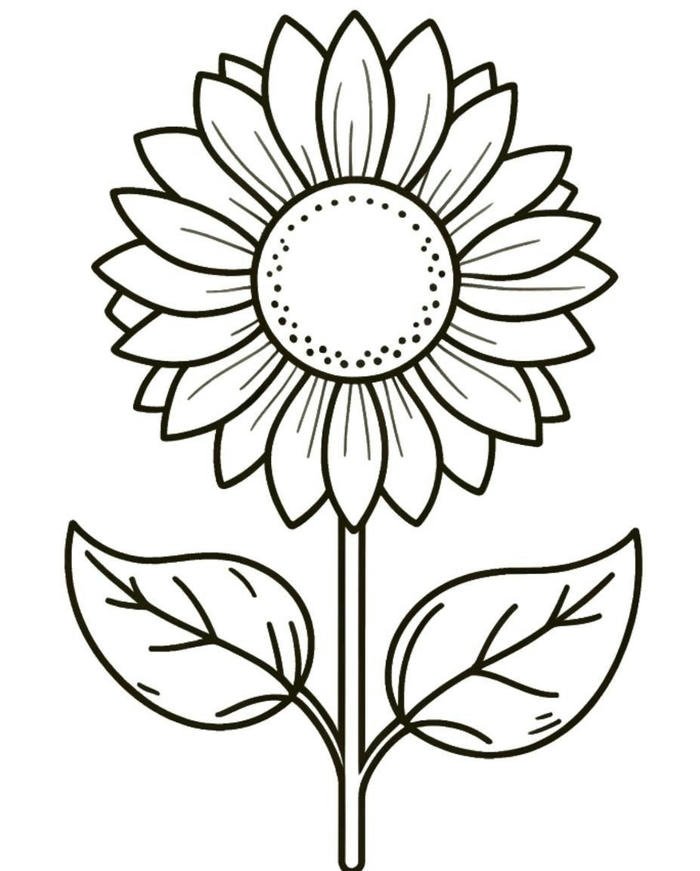 bức tranh tô màu hoa hướng dương sáng