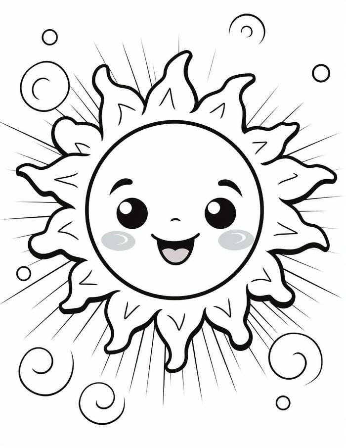 bức tranh tô màu ông mặt trời hoạt hình