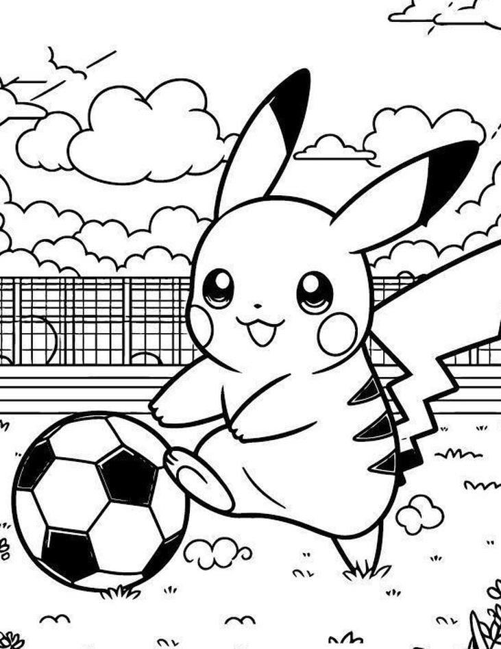 bức tranh tô màu pikachu dễ tô