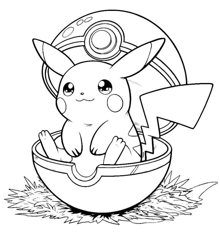 bức tranh tô màu pikachu sinh động
