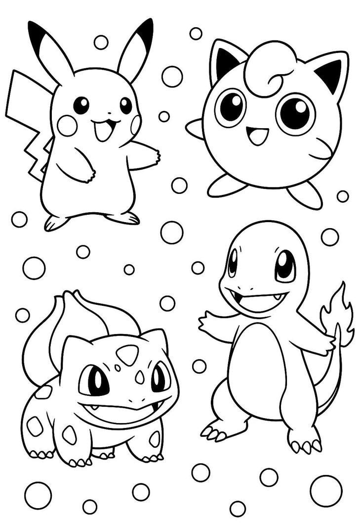 bức tranh tô màu pikachu thân thiện