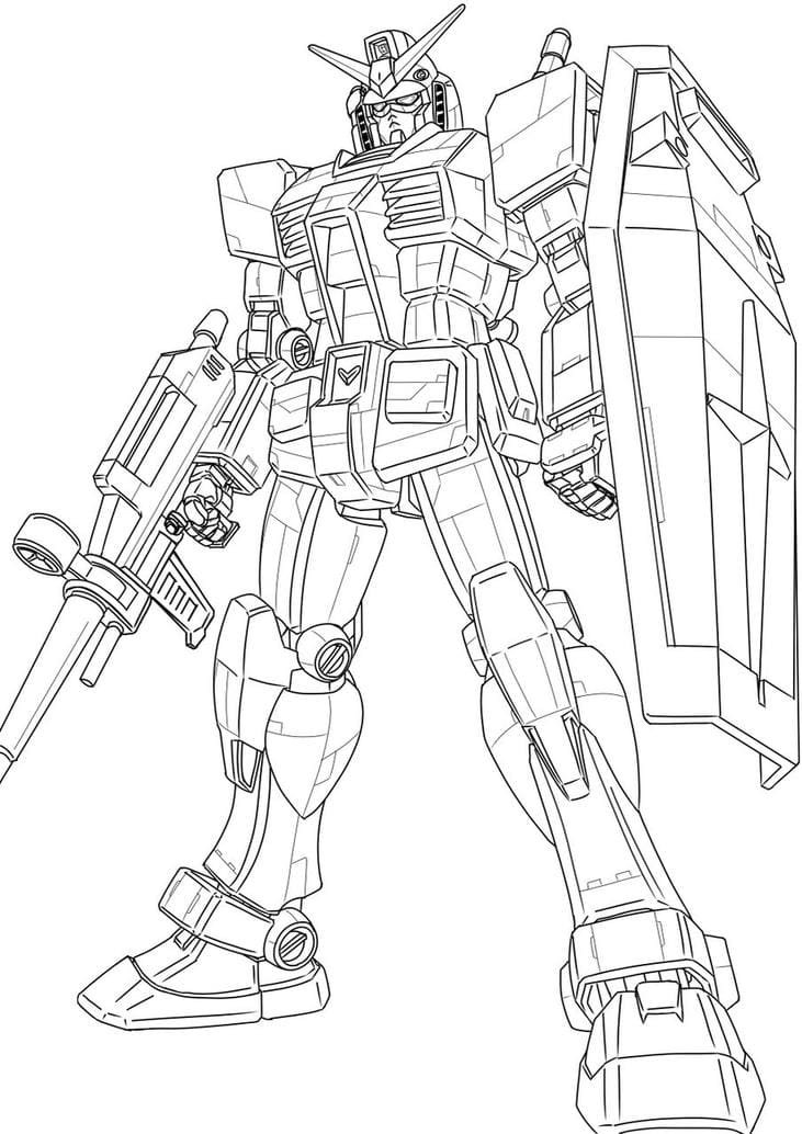 bức tranh tô màu robot dáng cao