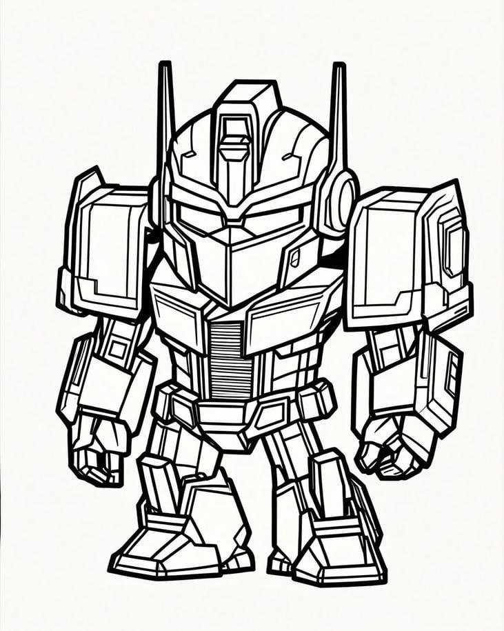 bức tranh tô màu robot phong cách mới