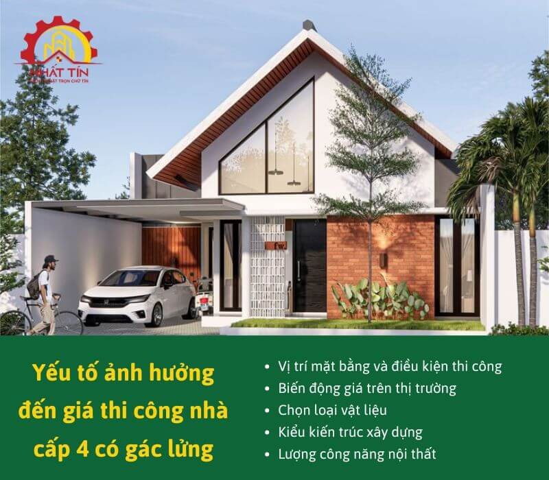 Các yếu tố chính ảnh hưởng đến chi phí xây nhà cấp 4 gác lửng 5x12