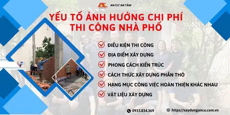 Các yếu tố then chốt tác động đến tổng giá xây nhà phố
