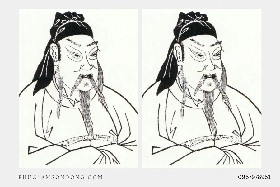Chân dung Quan Công với khuôn mặt đỏ, biểu tượng của sự trung nghĩa trong tín ngưỡng thờ 3 ông Quan Công