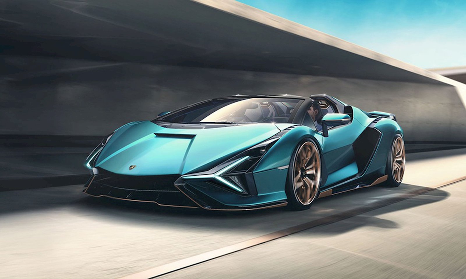 Chiếc siêu xe Lamborghini Sian màu xanh lá nổi bật