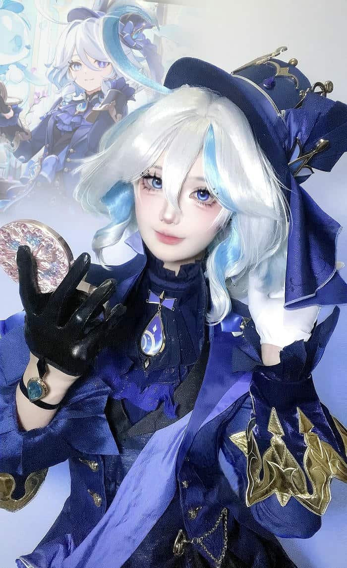 cosplay furina tạo dáng cơ bản