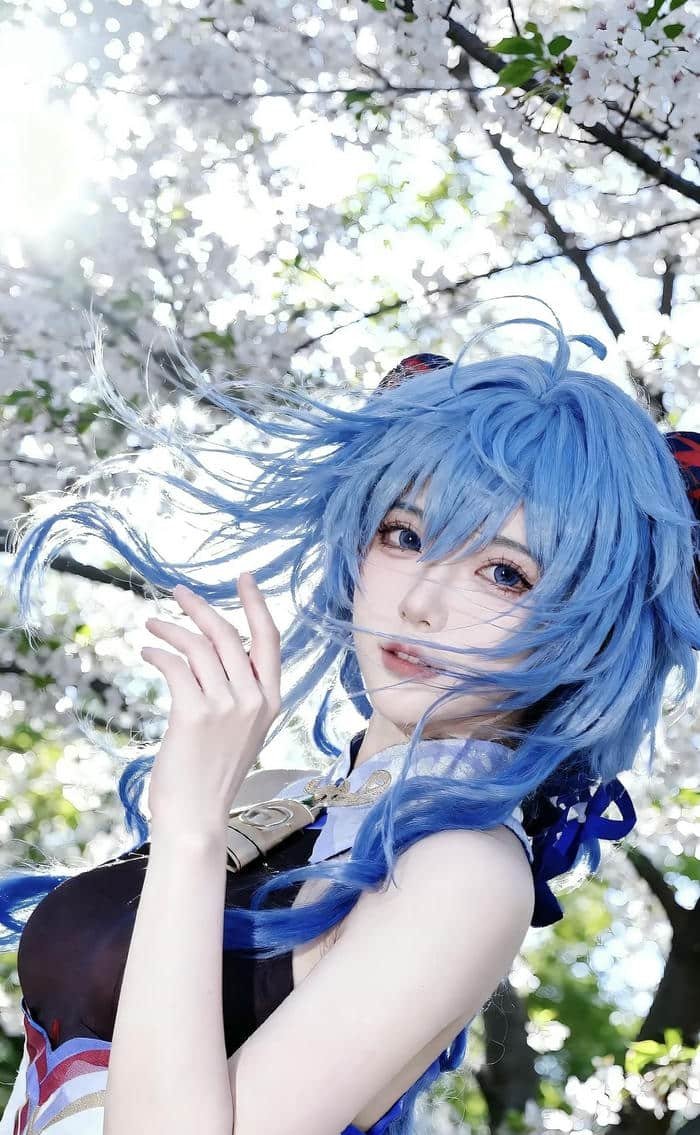 cosplay ganyu gương mặt dễ thương