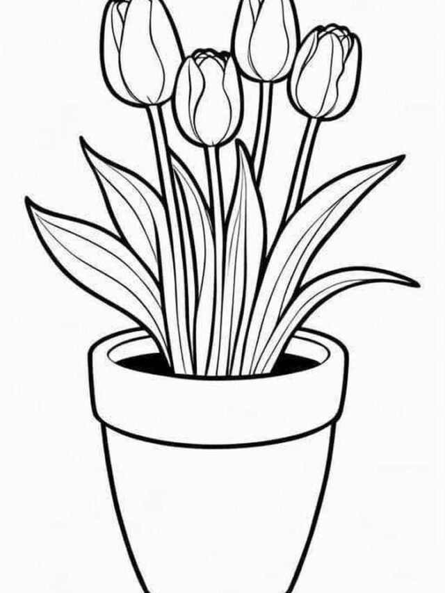 Khám phá 164+ tranh tô màu hoa tulip cực kỳ dễ thương cho trẻ