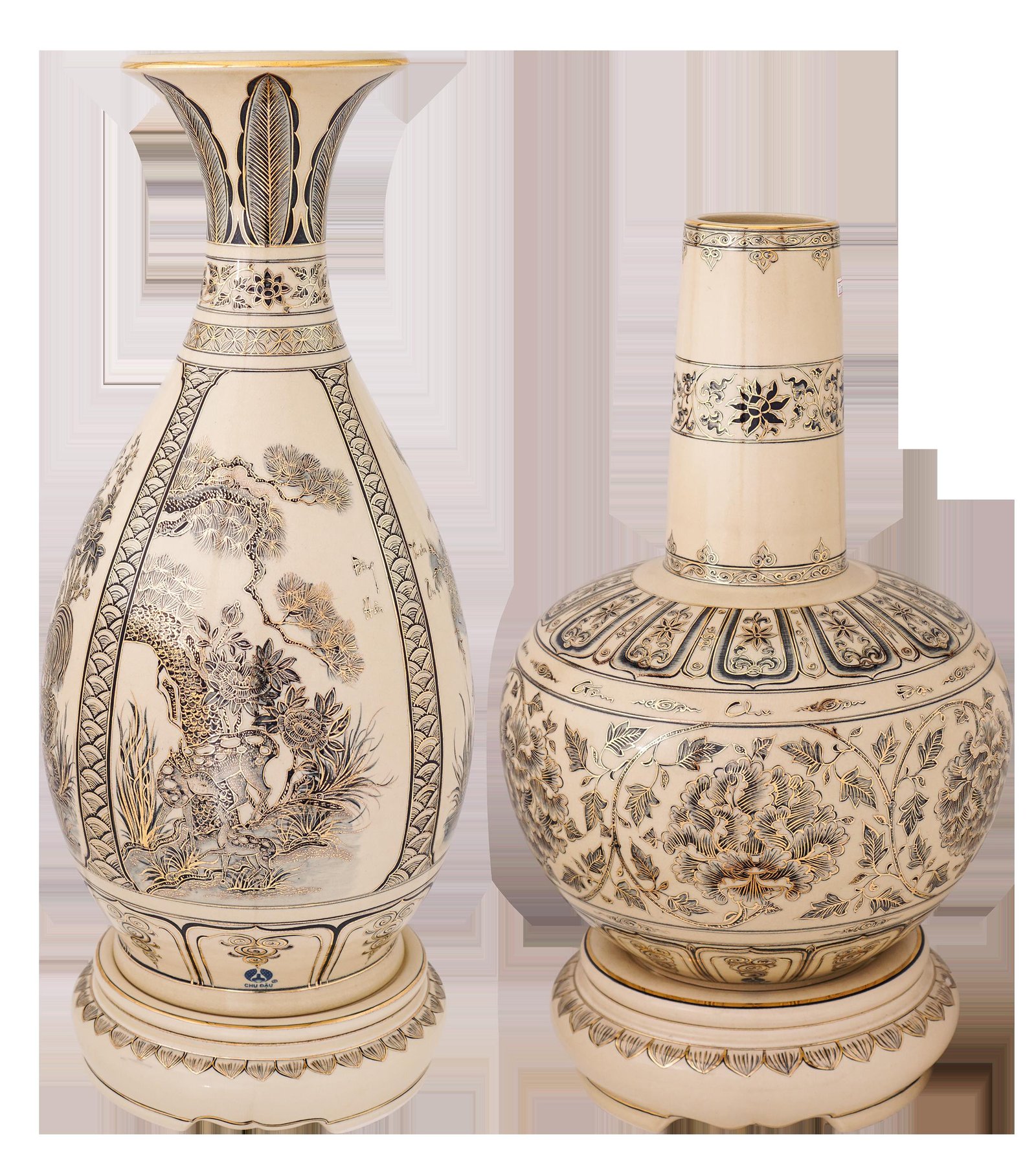 Đĩa gốm Chu Đậu cổ với họa tiết hoa văn tinh xảo, thể hiện nét đẹp gốm sứ Việt Nam