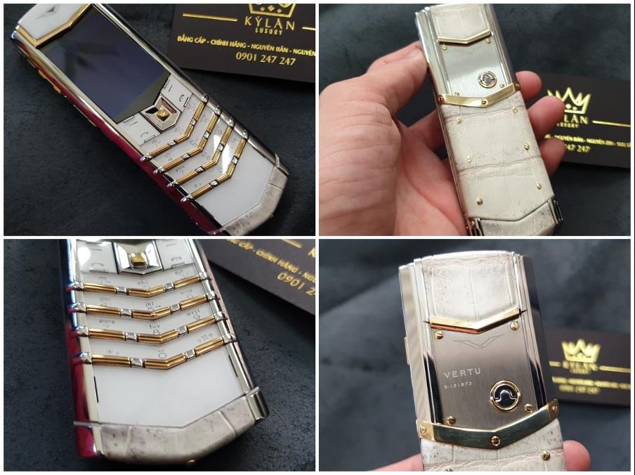 Điện thoại Vertu Signature S màu trắng da khói xám sang trọng