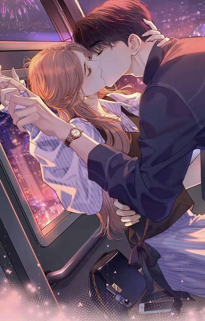 đôi tình nhân anime hôn nhau