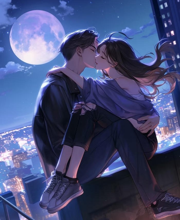 đôi yêu nhau anime hôn