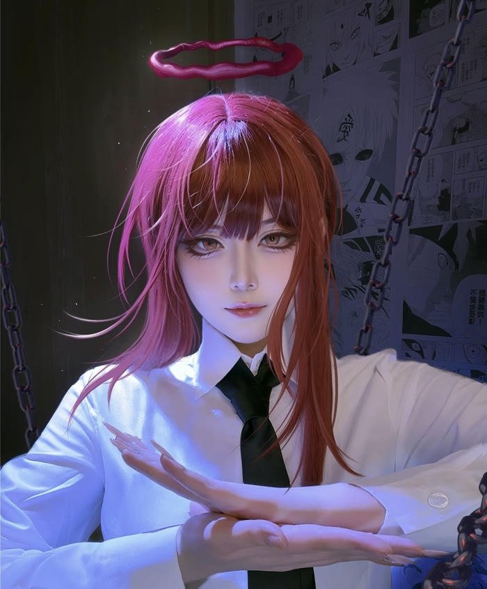 gái xinh cosplay makima nhẹ nhàng