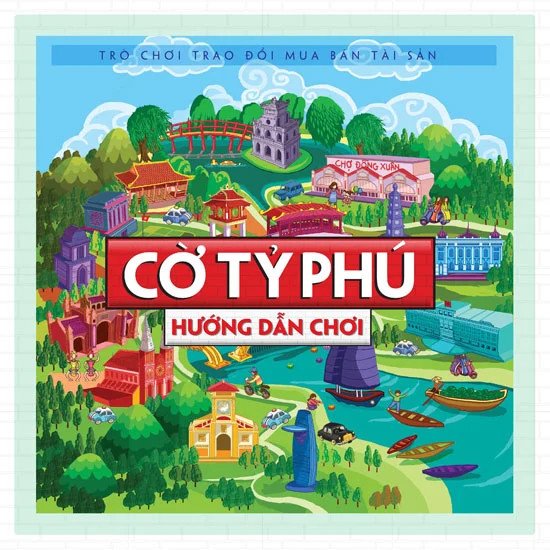 Giao diện bàn cờ tỷ phú Việt Nam với các ô đất và nhà cửa