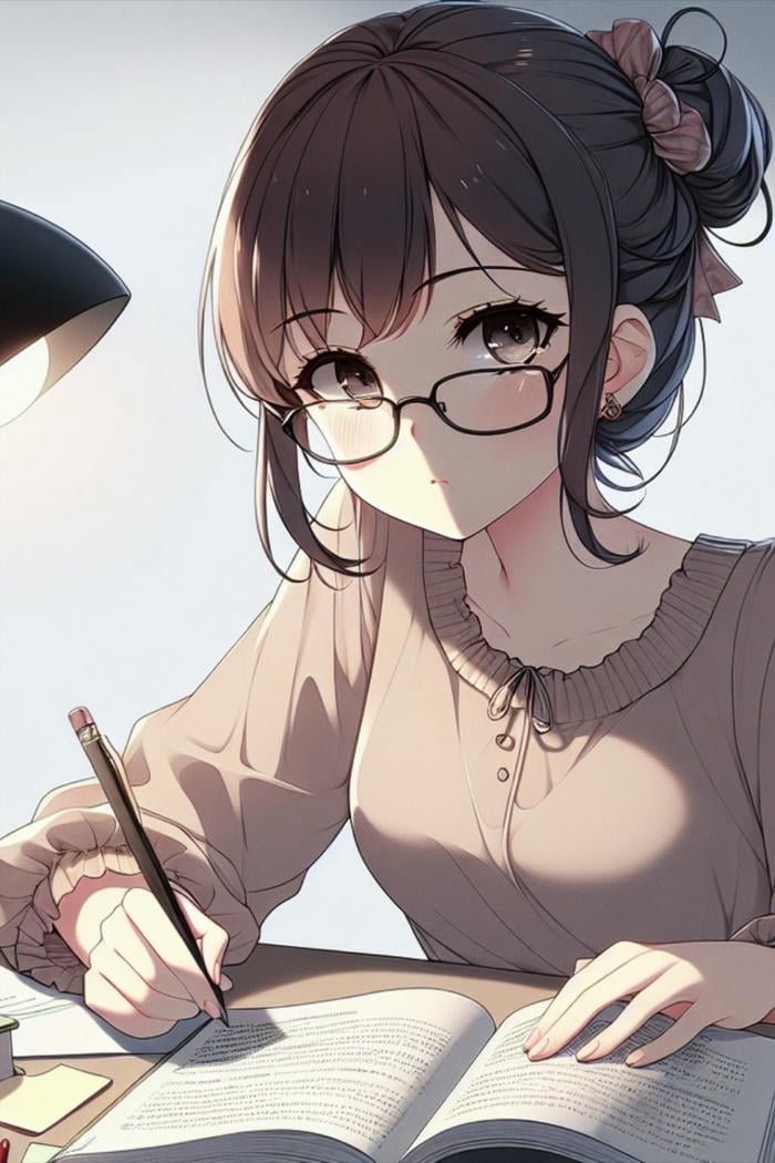 hình ảnh anime đeo kính khí chất
