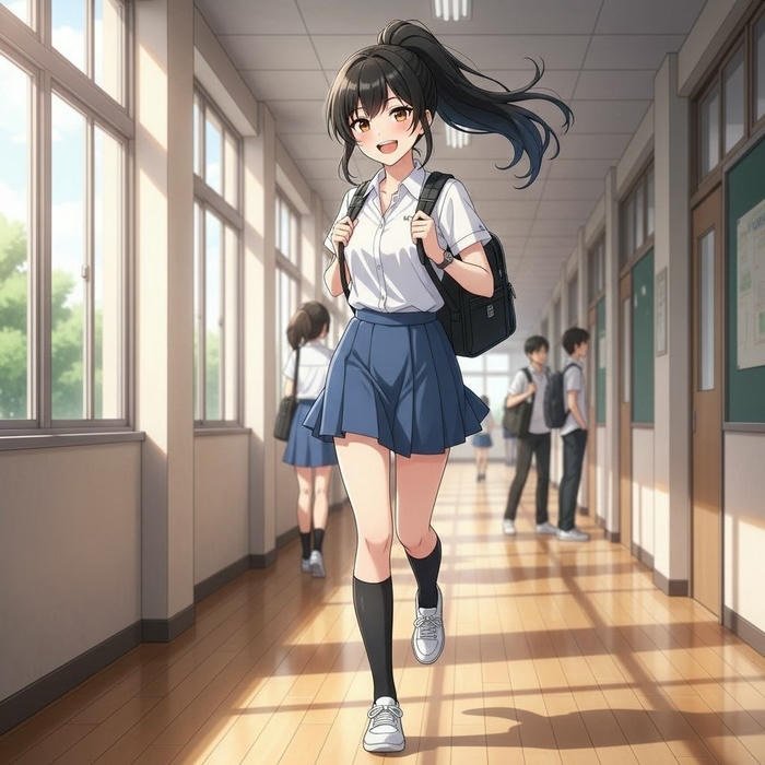 hình ảnh anime học đường tung tăng vui vẻ
