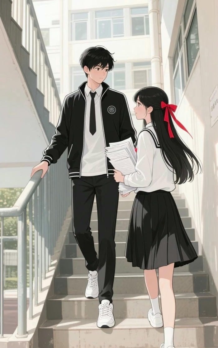 hình ảnh anime học sinh cảm xúc ban mai