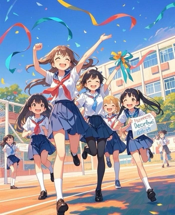 hình ảnh anime học sinh hoạt đông ngoại khóa