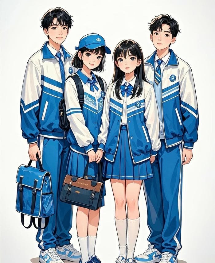 hình ảnh anime học sinh nhóm