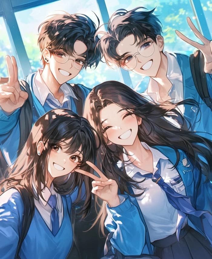 hình ảnh anime học sinh tinh thần tuổi mới