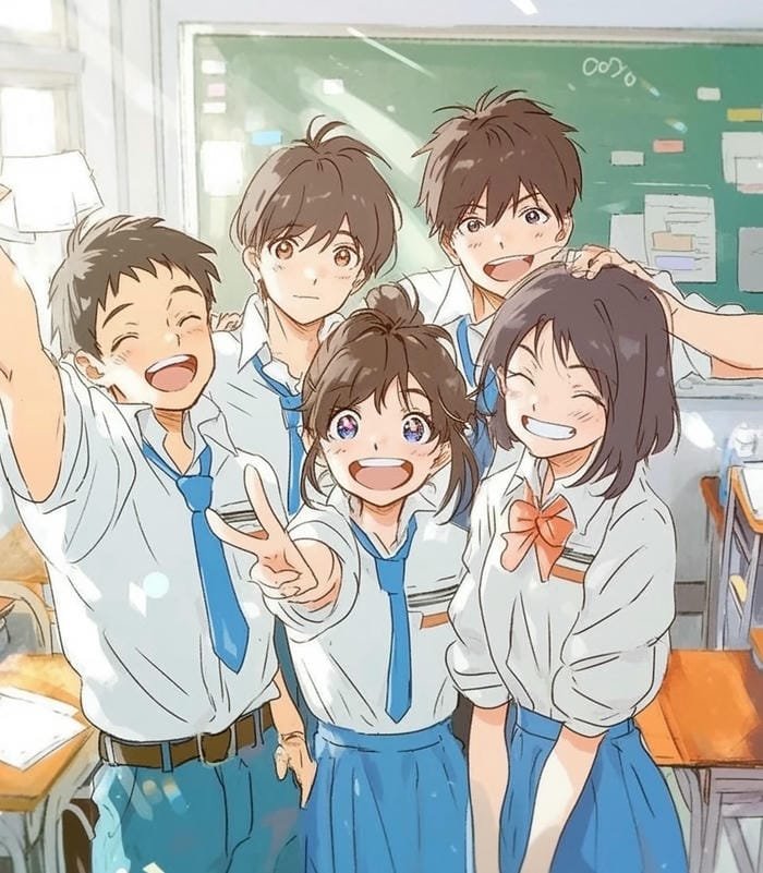 hình ảnh anime học sinh tuổi học trò