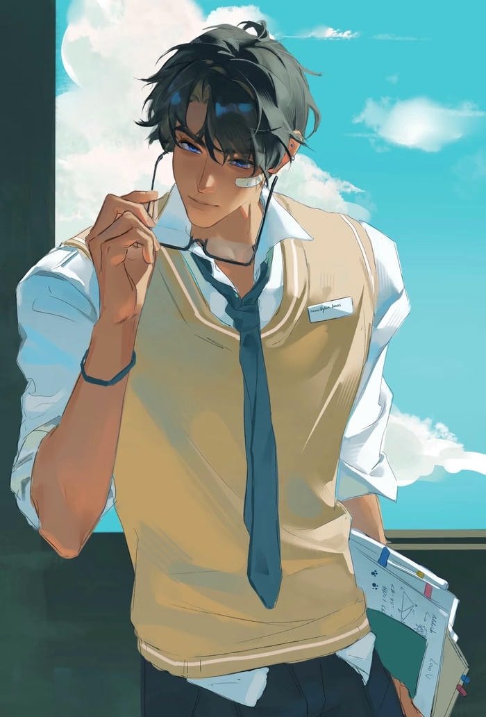 hình ảnh anime nam học sinh dáng vẻ thư sinh