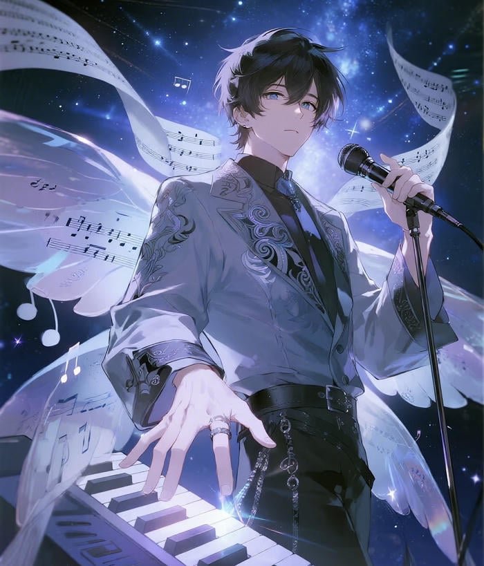 hình ảnh anime nam làm ca sĩ