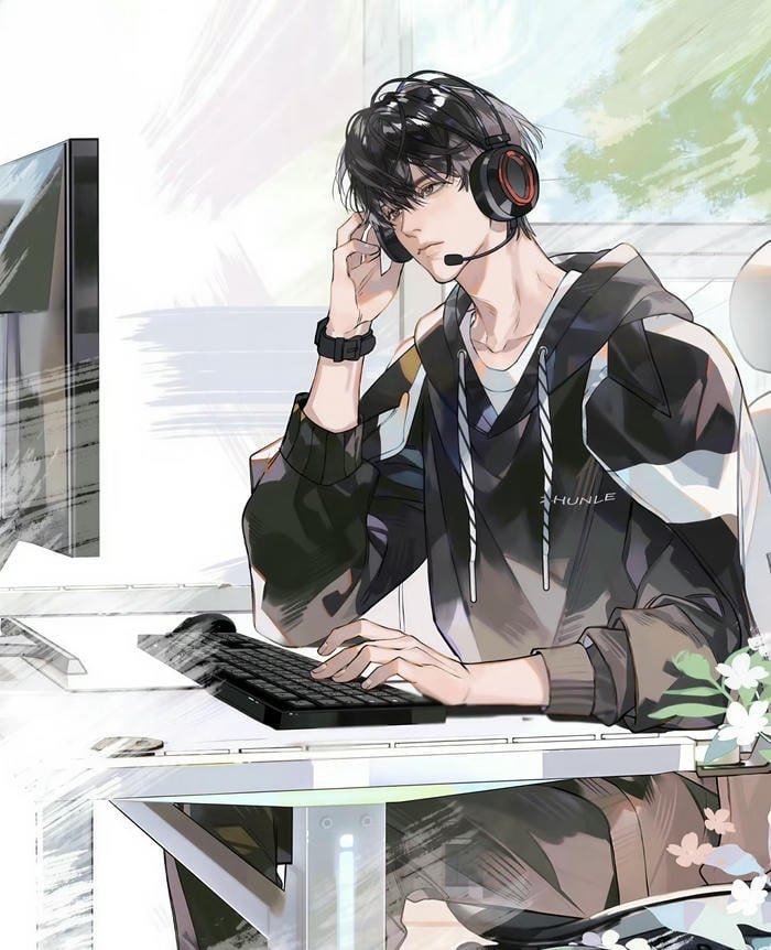hình ảnh anime nam làm việc