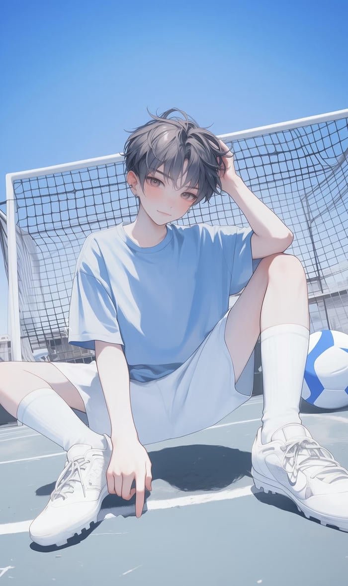 hình ảnh anime nam ở sân bóng