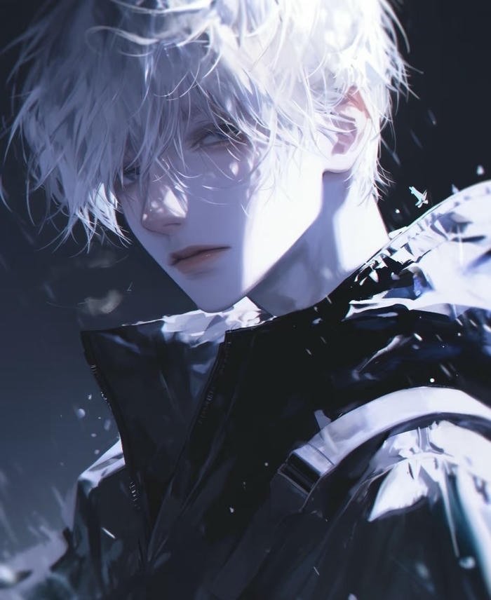 hình ảnh anime nam tóc trắng bí ẩn