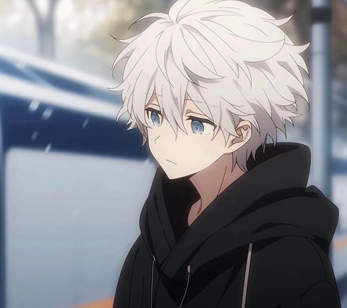 hình ảnh anime nam tóc trắng cổ điển