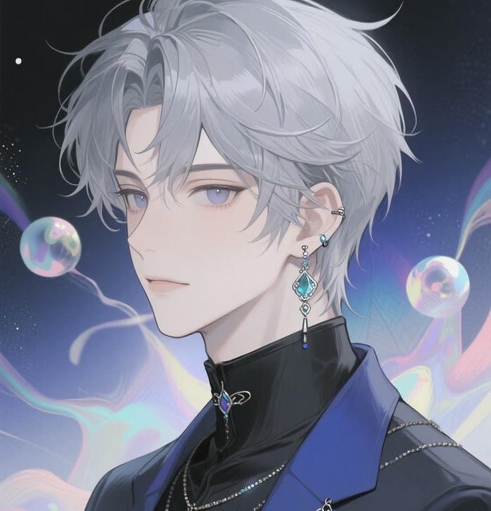 hình ảnh anime nam tóc trắng kiêu ngạo