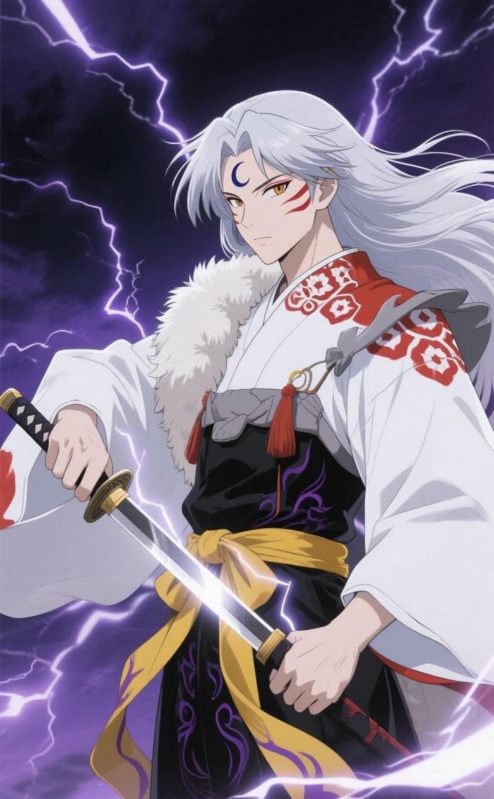 hình ảnh anime nam tóc trắng lãng tử