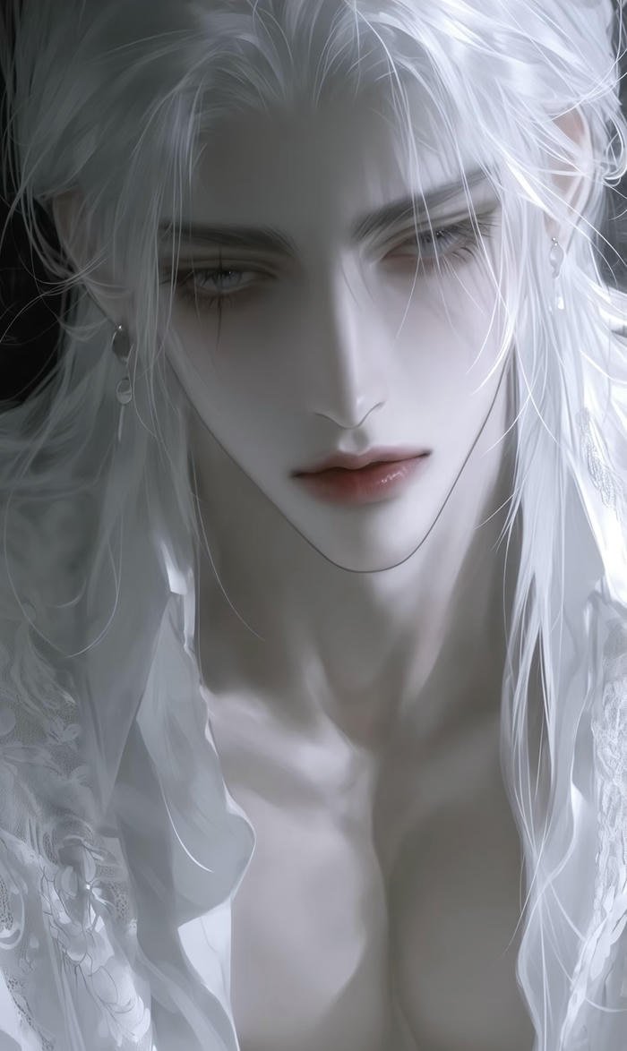 hình ảnh anime nam tóc trắng lạnh