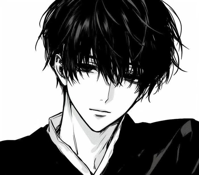 hình ảnh anime nam trắng đen mang cô đơn
