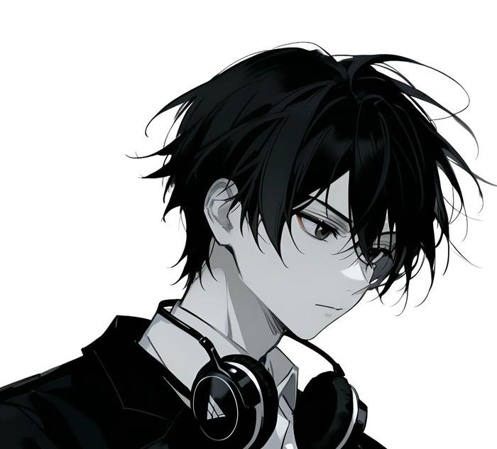 hình ảnh anime nam trắng đen nghệ thuật