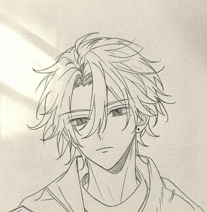 hình ảnh anime nam vẽ tay