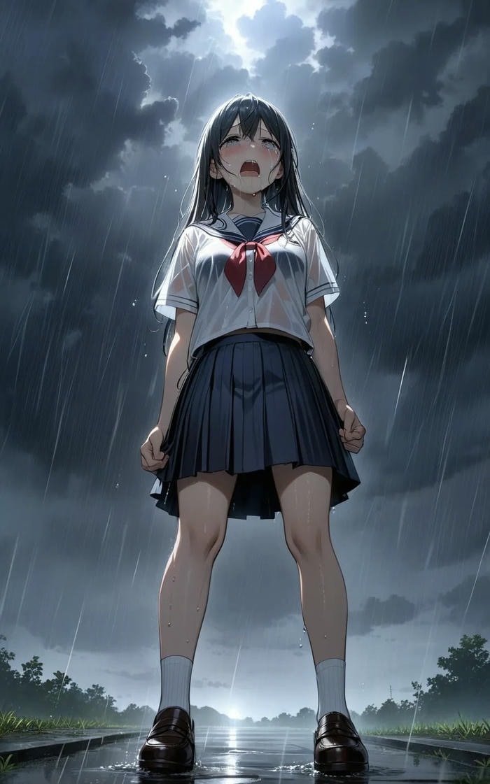 hình ảnh anime nữ buồn ánh mắt mỏi mệt