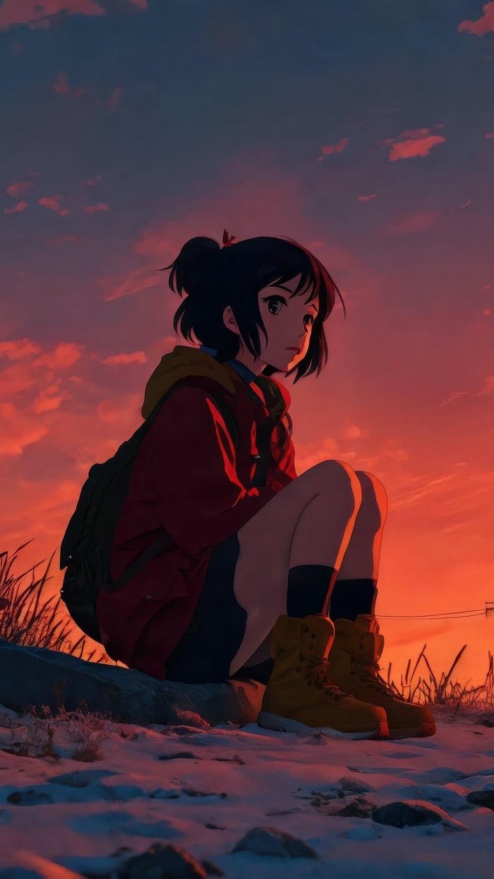 hình ảnh anime nữ buồn không khí trầm mặc